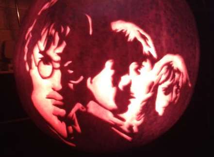 A Harry Potter pumpkin. Picture sent in by Jason Burns