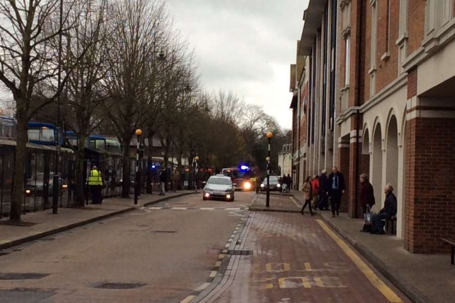 Fire crews raced to the Whitefriars Shopping Centre. Pic: @SheepCoffee
