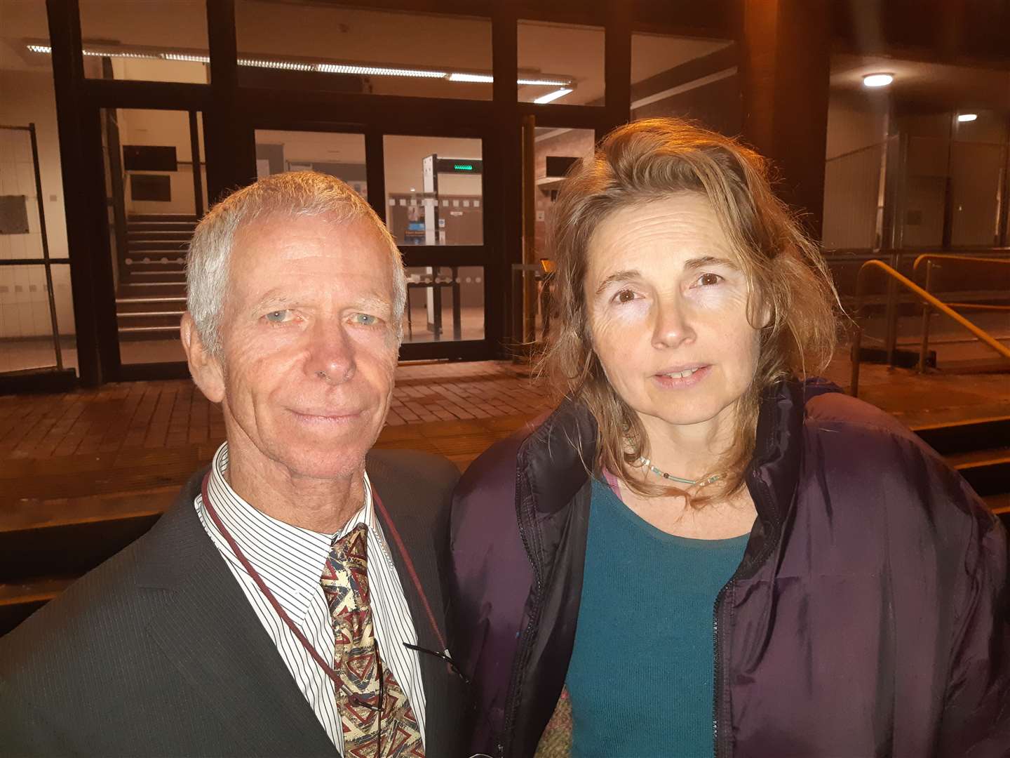 Ronald West after the court hearing with his fiancée Georgia Corrie