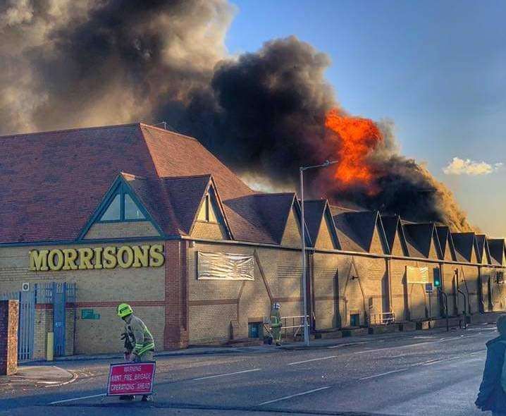 The Morrisons supermarket in Folkestone is on fire (5288587)