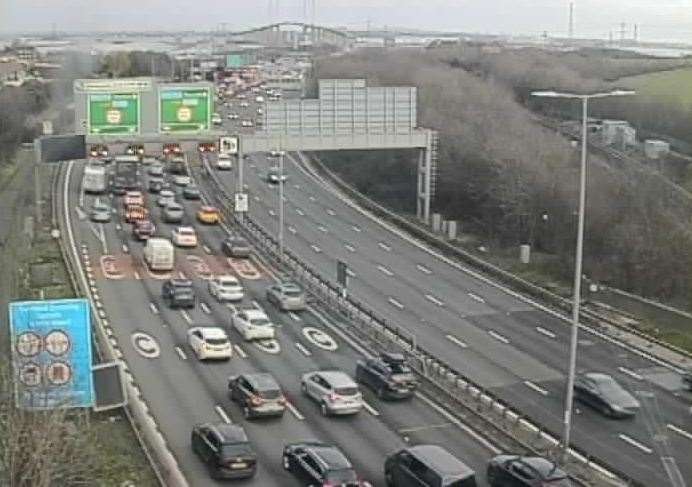 Traffic approaching the Dartford Crossing. Image: National Highways