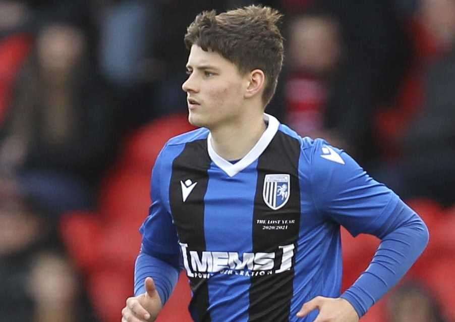 Josh Chambers made his debut for Gillingham against Doncaster Rovers last season Picture: KPI