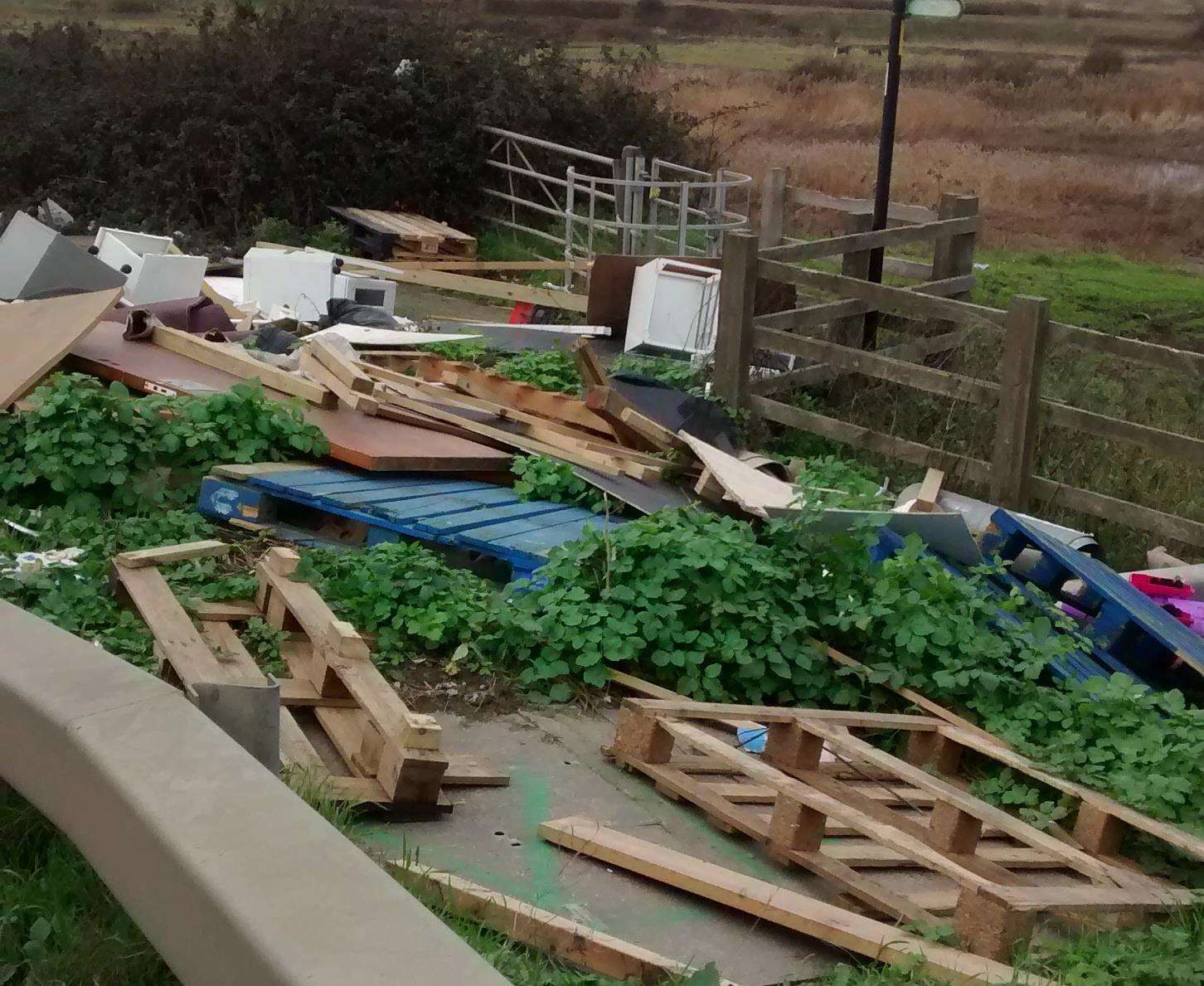 The fly-tipping in Bob Dunn Way is getting bigger and bigger (6330594)