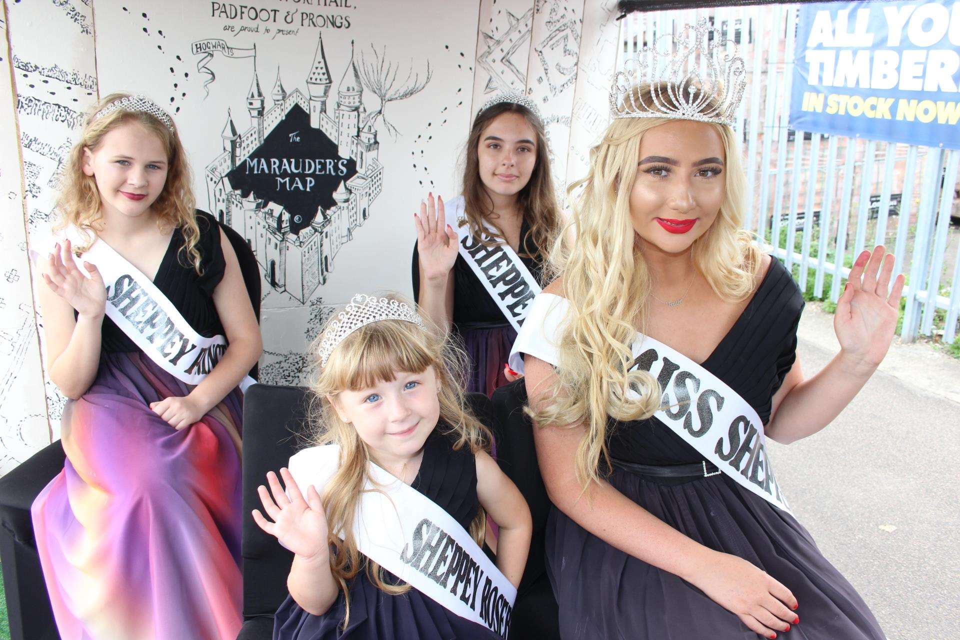 Miss Sheppey Faith Chawner, right, with her princesses Darcey Kidd and Melody Jackson and Miss Rosebud Skye Cornelius on Saturday (3667573)