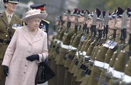 The Queen during a visit to Gillingham's Brompton Barracks last year when she meet the Corps of the Royal Engineers. Picture: MATTHEW READING