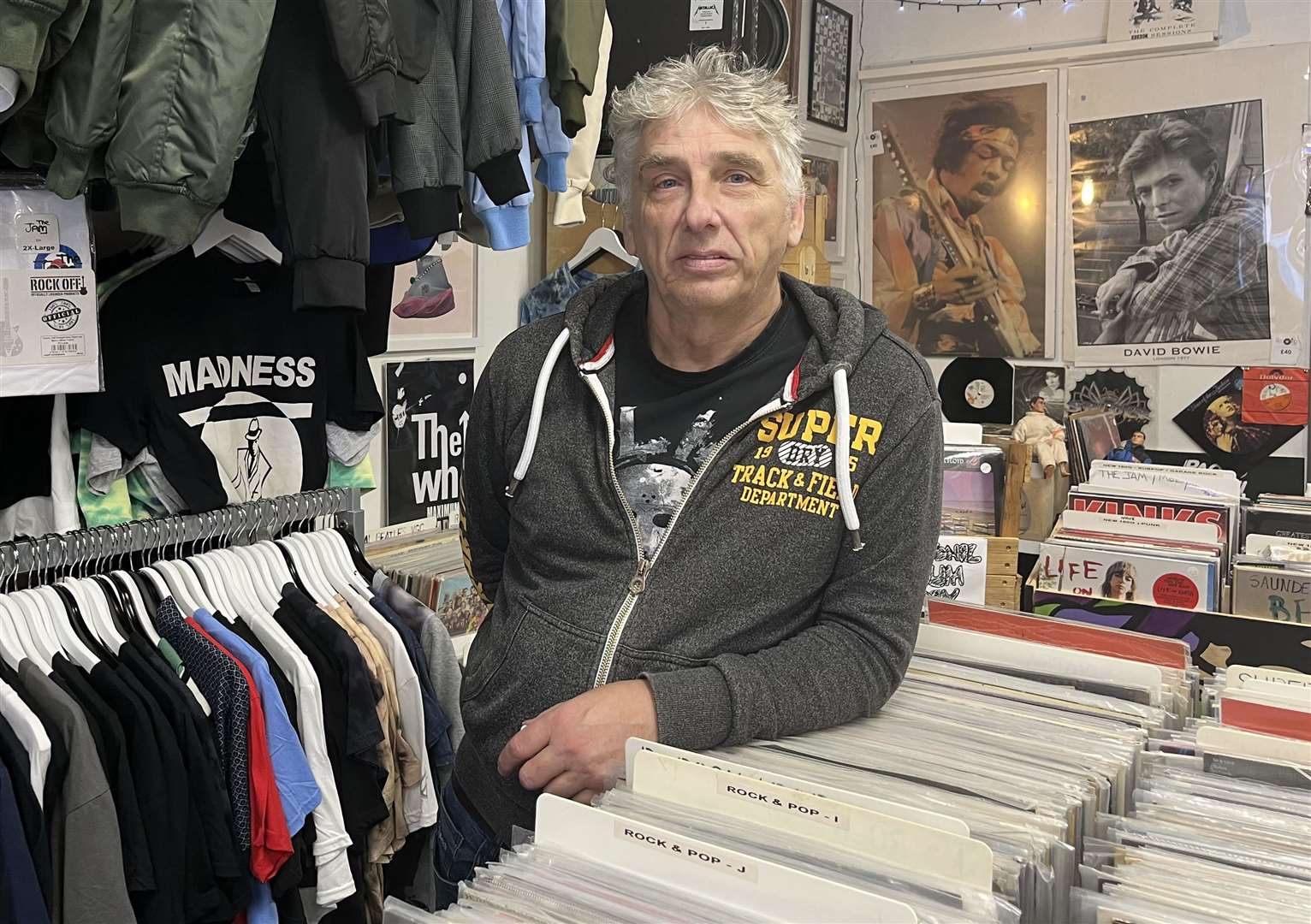 Vince Monticelli at The Record Store say the new five-space car park won't make a difference to Ashford
