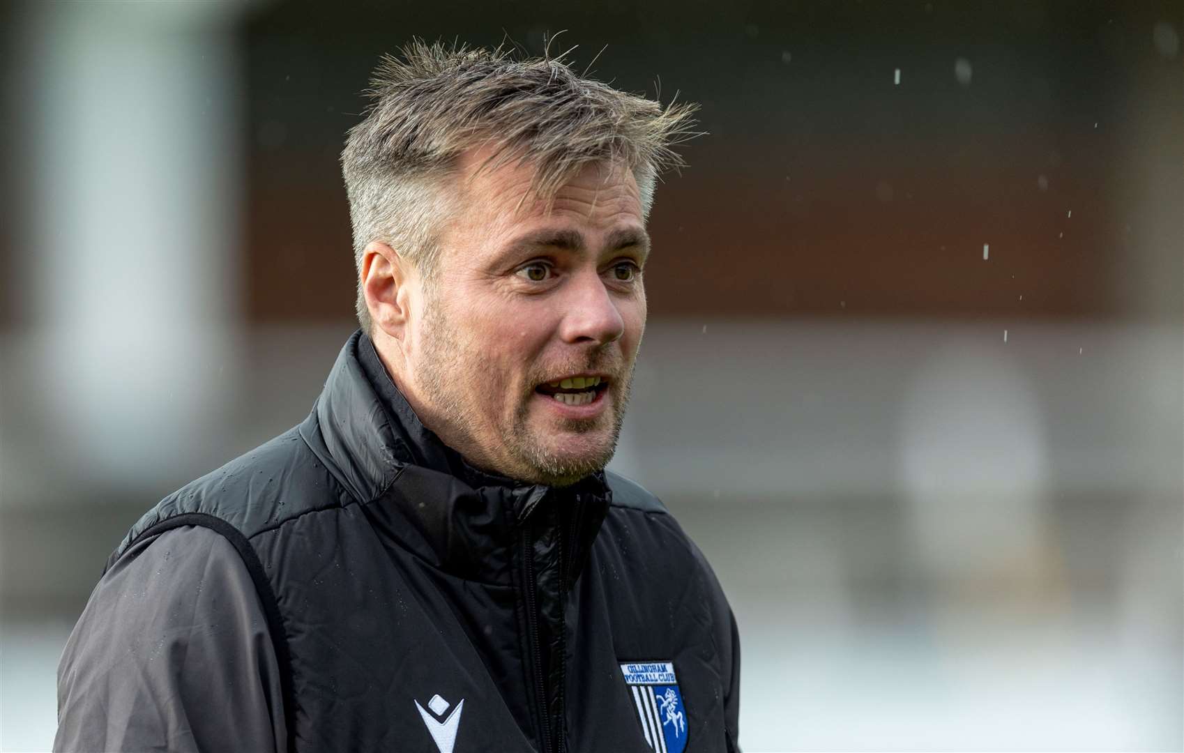 Gillingham assistant coach Robbie Stockdale spoke to the press after victory over Colchester United Picture: @Julian_KPI