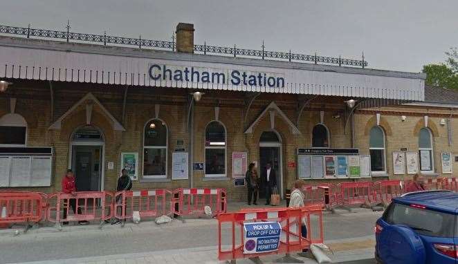 Lindsay was stopped at Chatham Railway Station. Picture: Google street view