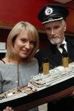 Nicki Chapman meets Captain Smith (Bill Brand) at Herne Bay Operatic' Society production of Titanic the Musical. Picture: Chris Davey