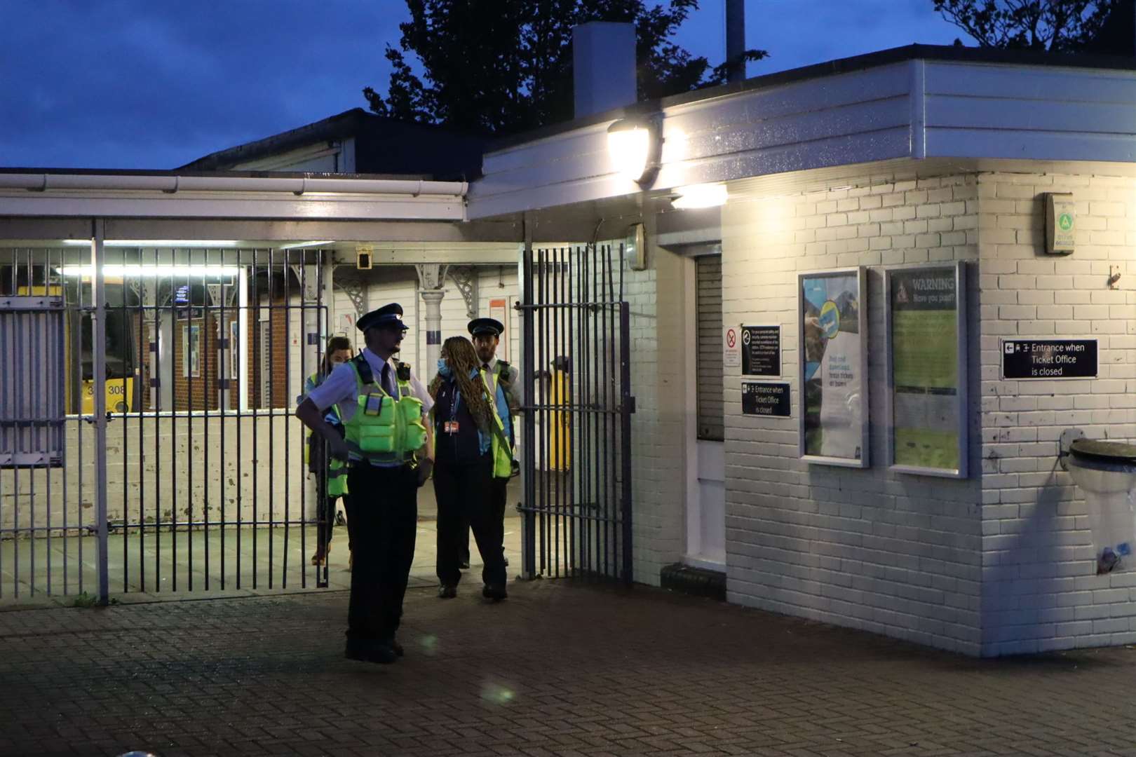 Police at Sheerness railway station. Stock photo