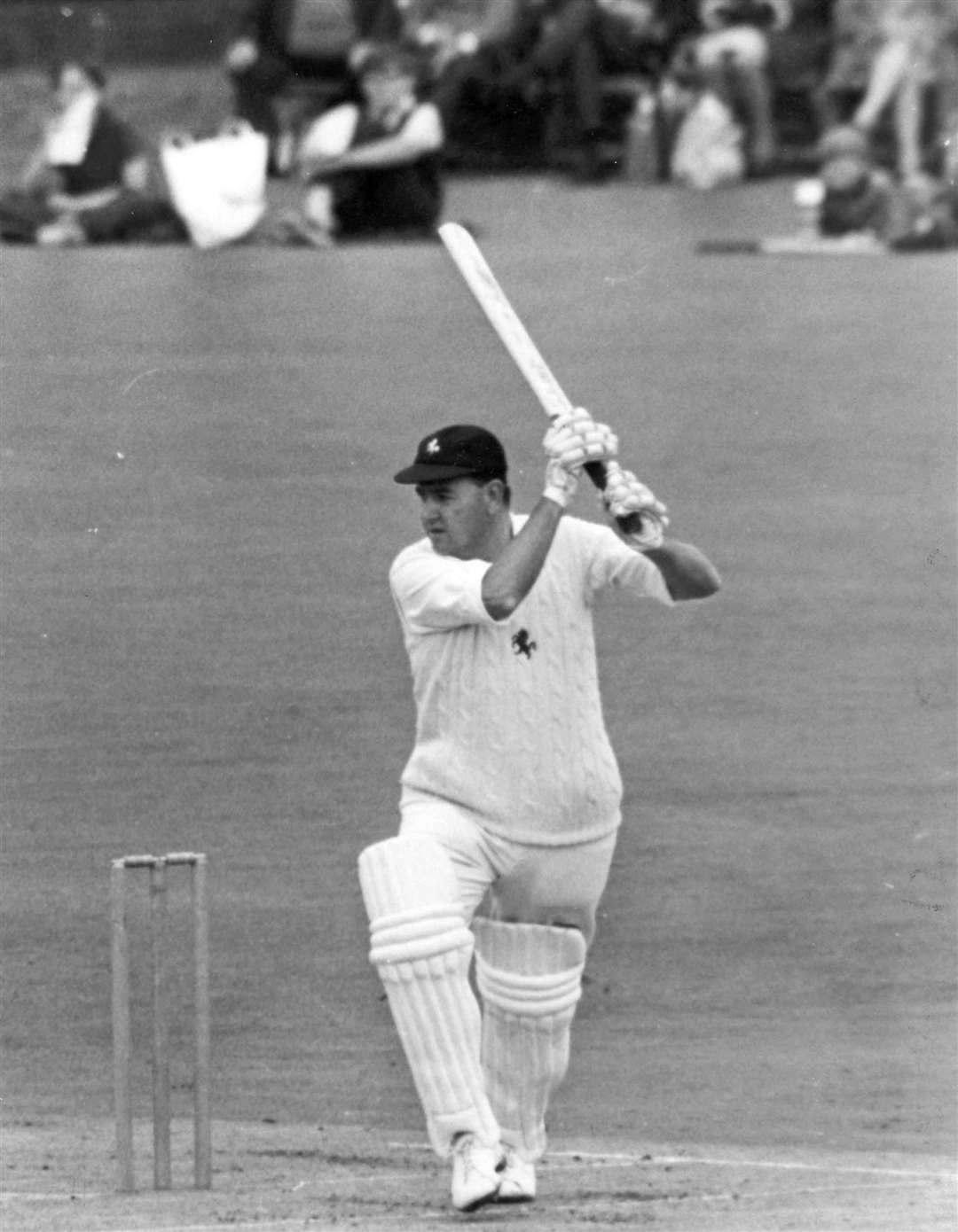Colin Cowdrey, Kent and England captain, in action