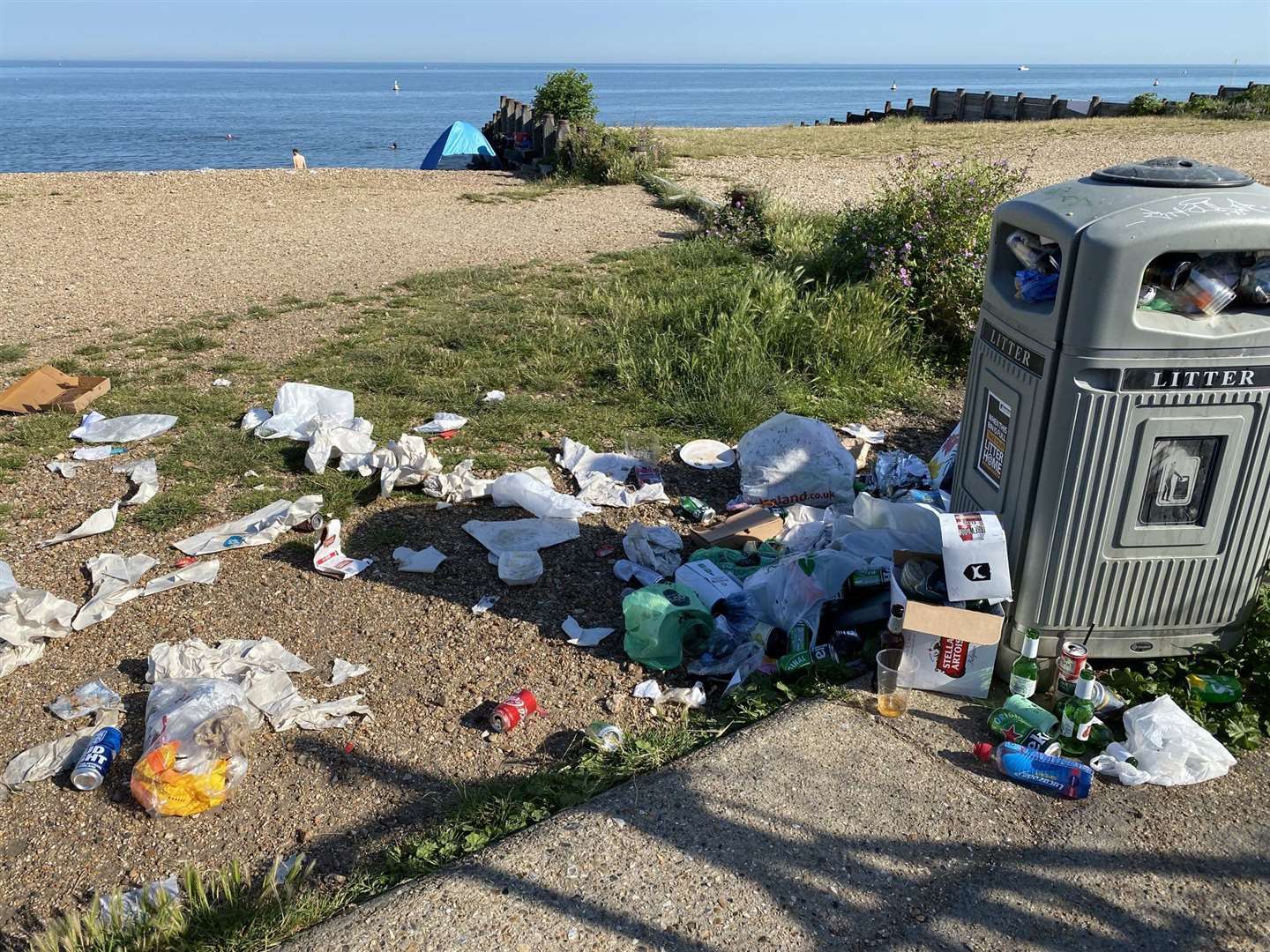 Two years ago council bosses faced filthy scenes like this - but now they say beaches are the cleanest in years. Picture: Twitter / @candy43759291