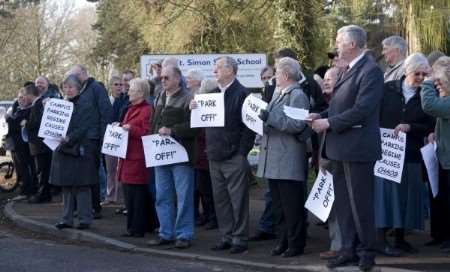Residents voice their anger at blocked roads and pathways. Picture by Matthew Aslett