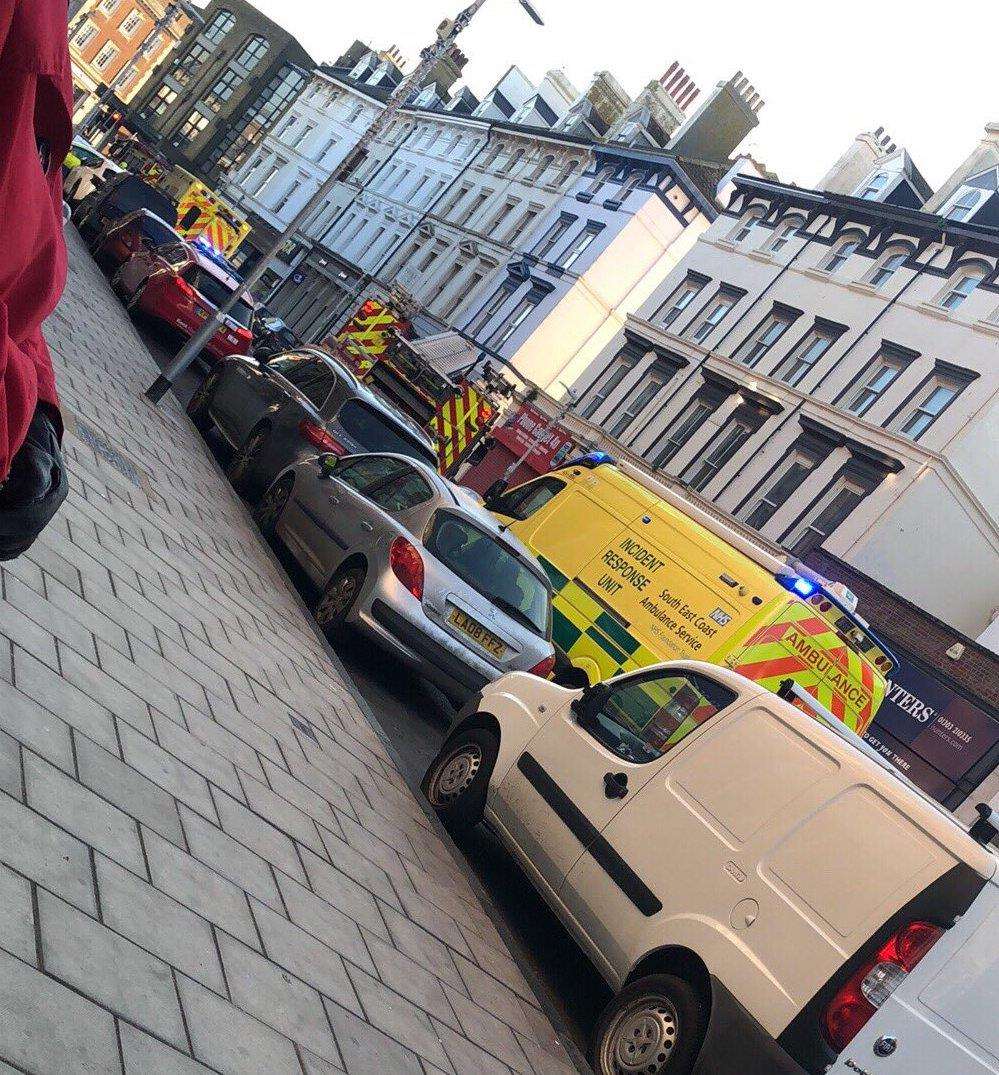 Sandgate Road in Folkestone is closed while emergency services deal with a medical incident. Credit: @emmeganxxx
