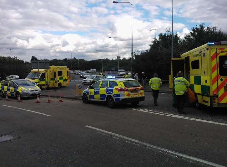 A male cyclist collided with a lorry at Key Street Roundabout