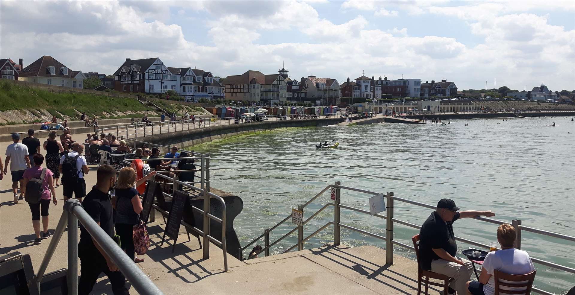 Westgate Bay, in Thanet, sees an influx of visitors on Saturday as Kent enjoys a sunny weekend