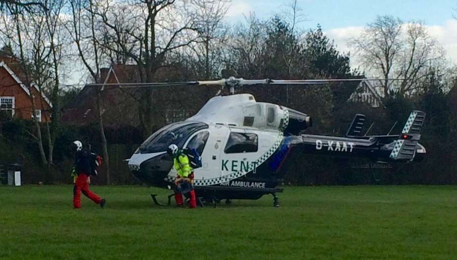 The air ambulance crew was called to Tenterden