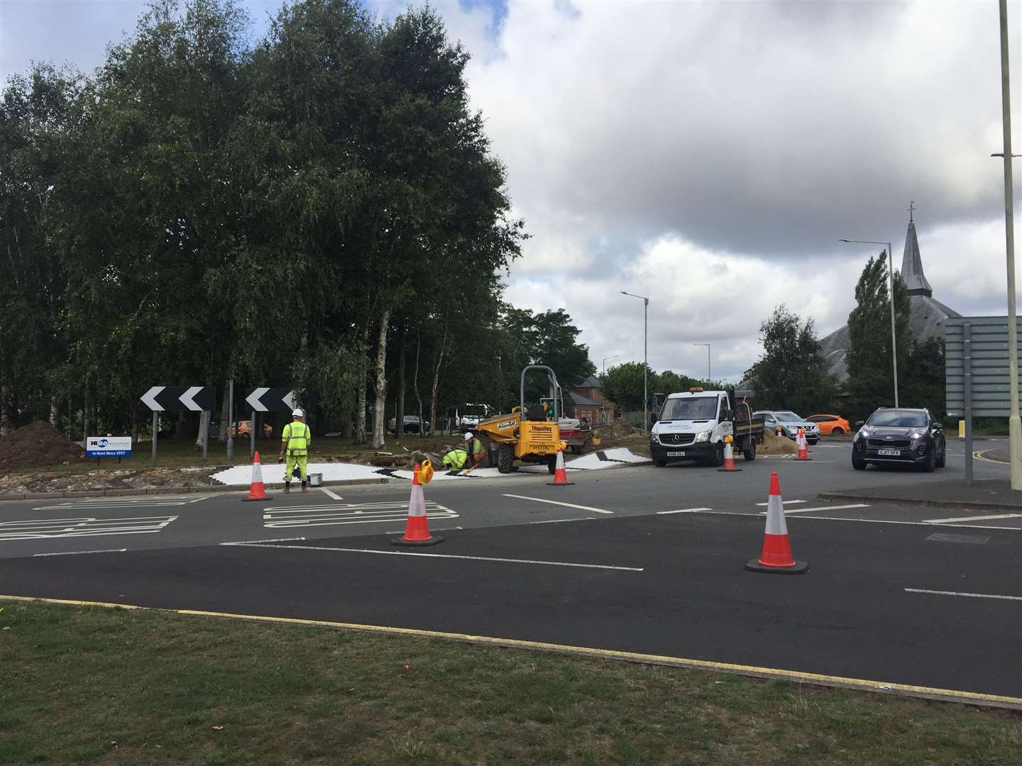 Work is underway on the New Street roundabout