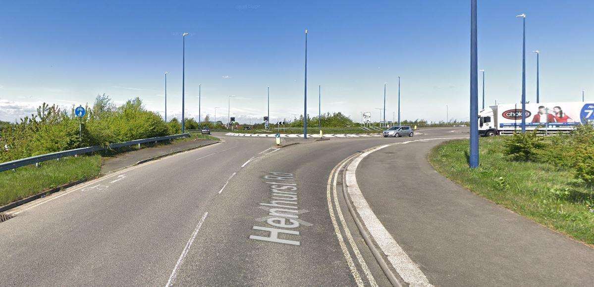 The accident happened at the roundabout on Henhurst Road, Gravesend. Picture: Google Maps. (4770106)