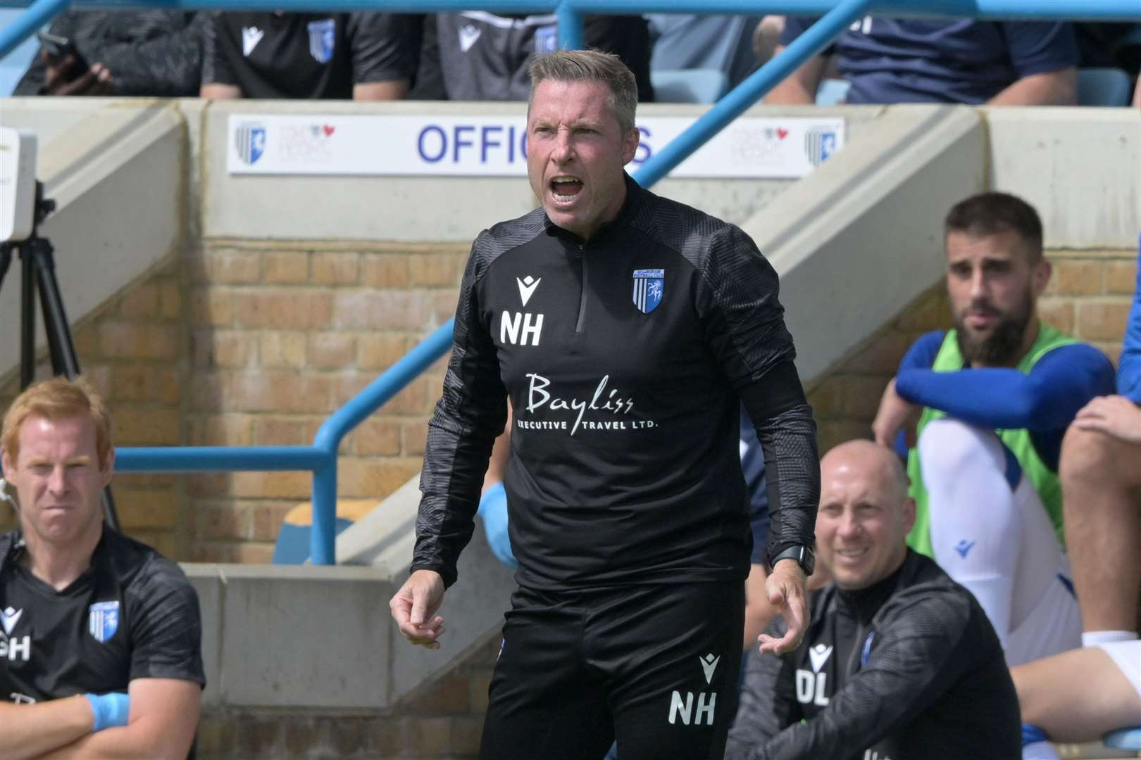 Neil Harris wants a response from his Gillingham side at home this Saturday after a disappointing trip to Crewe Picture: Keith Gillard