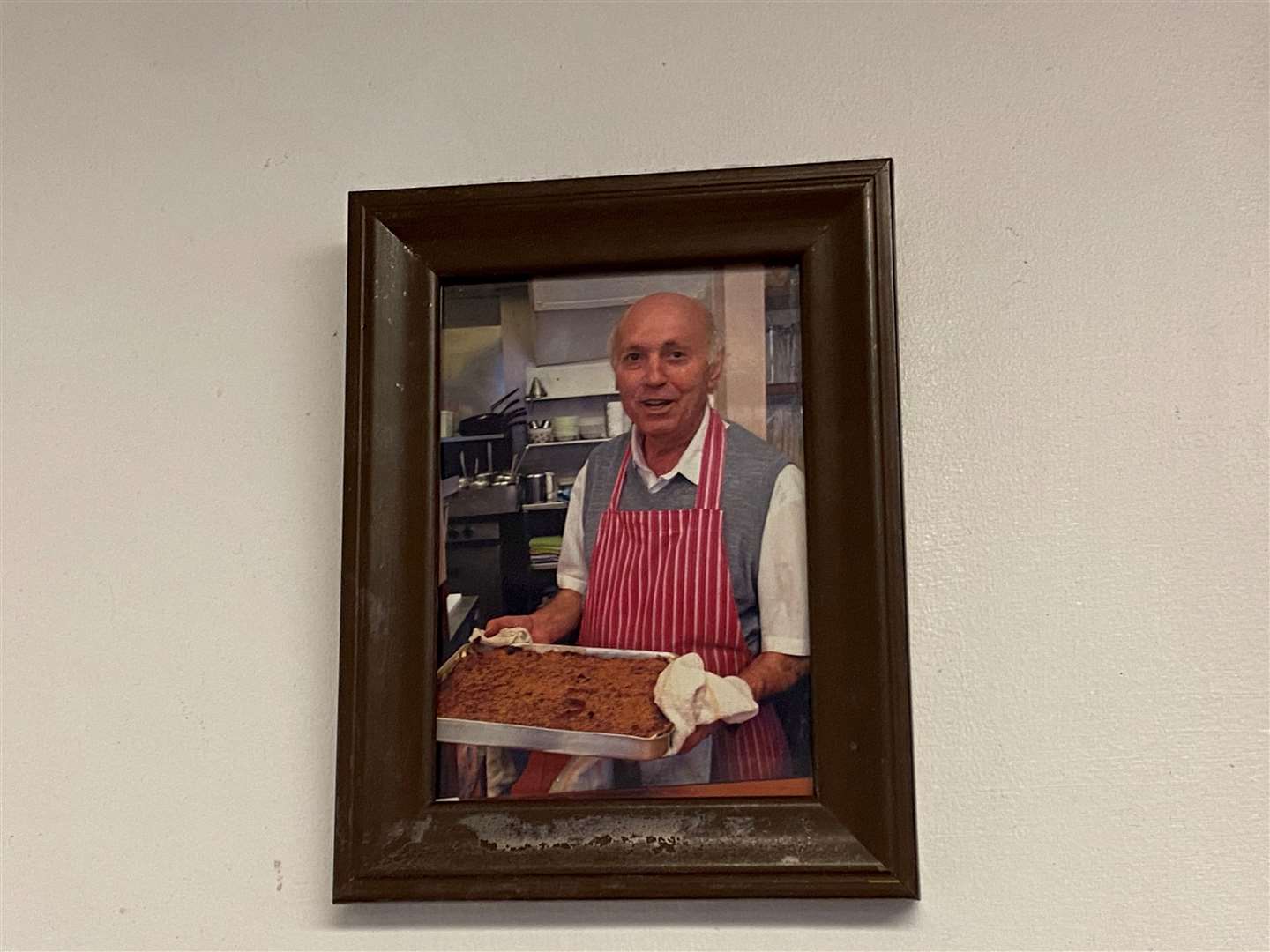 A picture from Ken’s first retirement – which only lasted a year – adorns the walls at Ken’s Hillside Cafe
