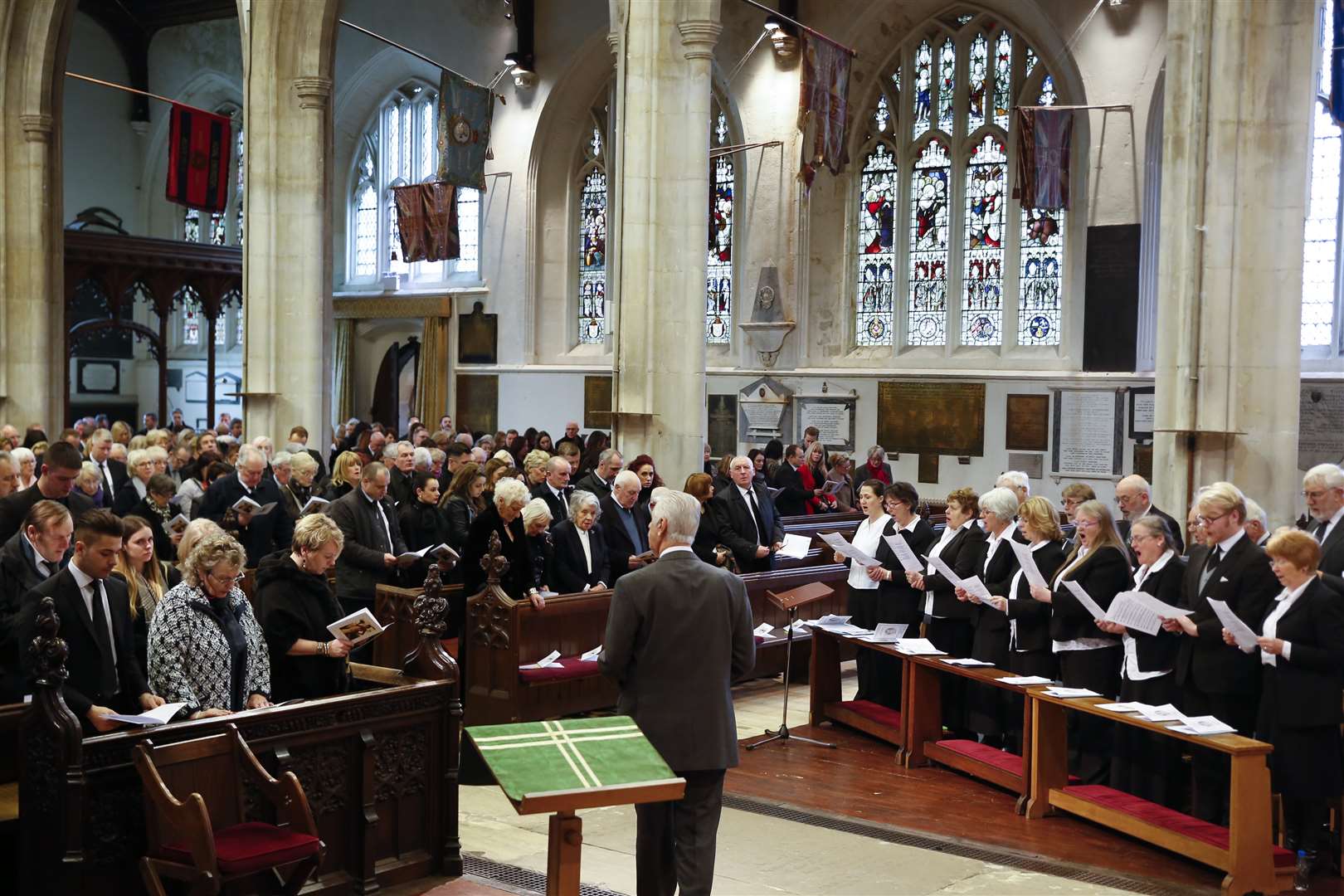 The memorial service, at All Saints Church