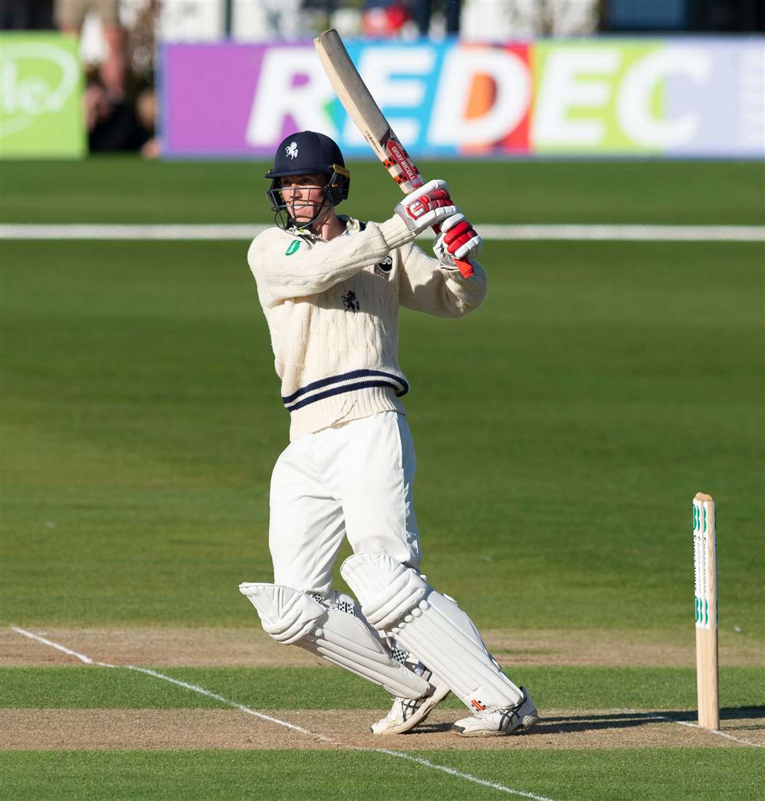 Kent's Zak Crawley collects another boundary to bring up his half century against Yorkshire