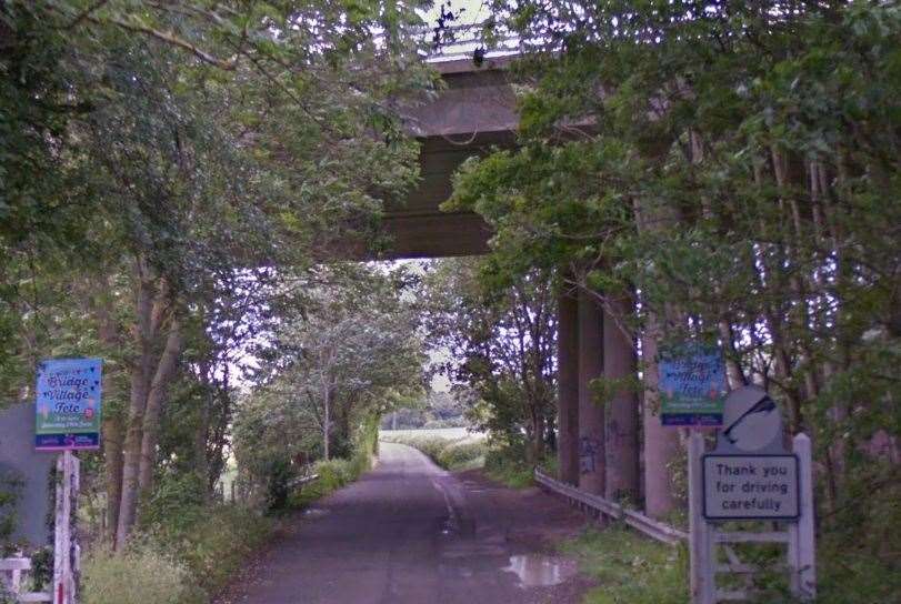 The bridge which carries the A2 over Patrixbourne Road in Bridge, Canterbury, will be shut until next year. Picture: Google Maps