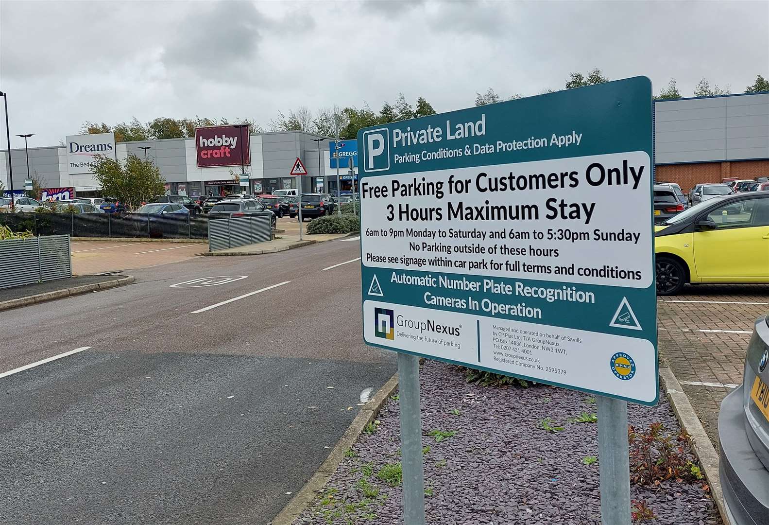 The parking rules at the retail park have now changed