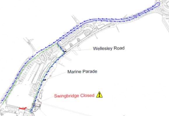 Map showing primary routes for lorries and cars after the bridge closure. Picture: Port of Dover