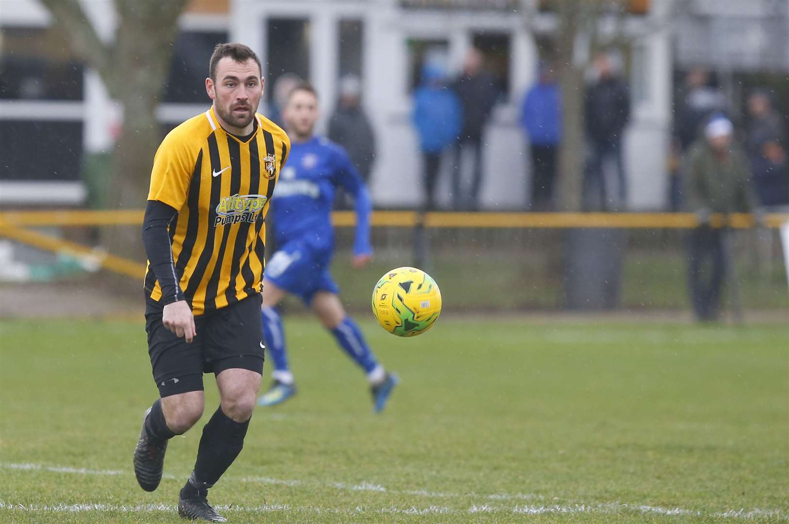 Ronnie Dolan was the unlikely hat-trick hero in Folkestone's 5-0 Isthmian Premier victory at Potters Bar. Picture: Andy Jones