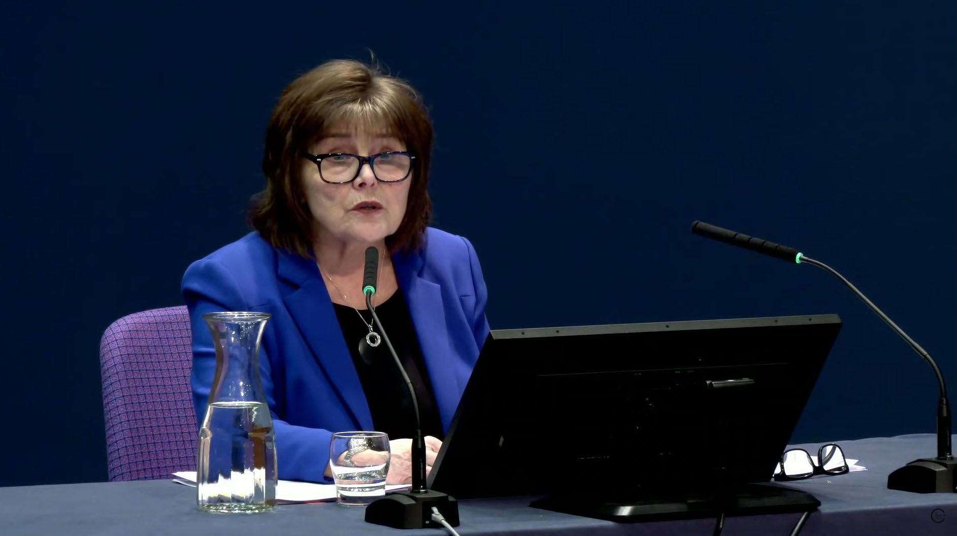 Jeane Freeman giving evidence to the UK Covid-19 Inquiry hearing at the Edinburgh International Conference Centre (PA)