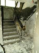 The fire broke out in this stairwell. Picture: ANDY PAYTON