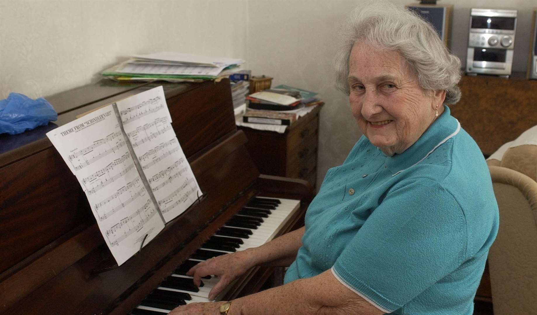 Marjorie still enjoys playing her piano for choirs today. Picture John Wardley