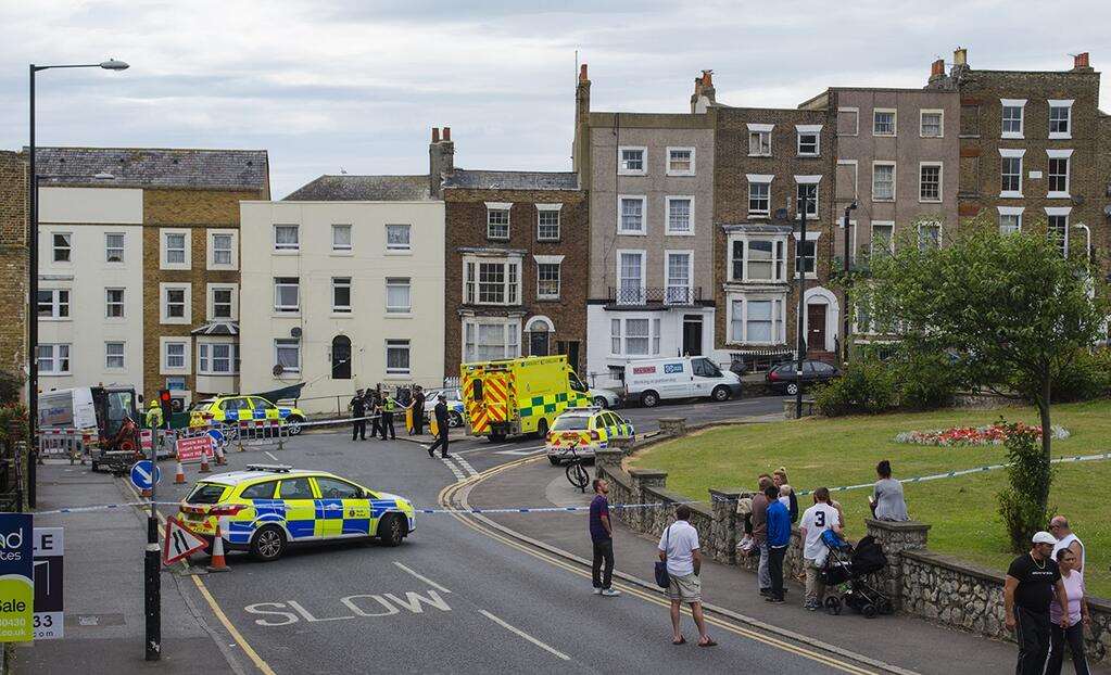 The accident scene in Trinity Square. Picture via @lukehscotney