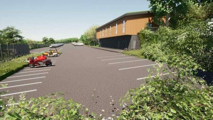 CGI plans show how the new permanent Medway Norse base, which has been approved between Rochester Airport and the M2, would look after councillors approved the scheme in August. Picture: Medway Council/Bailey Partnership