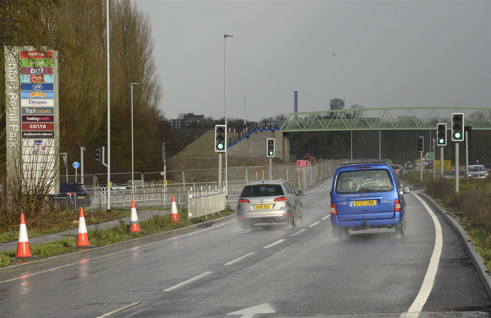 Traffic lights were installed at the access point off the A2070 dual carriageway in late 2019