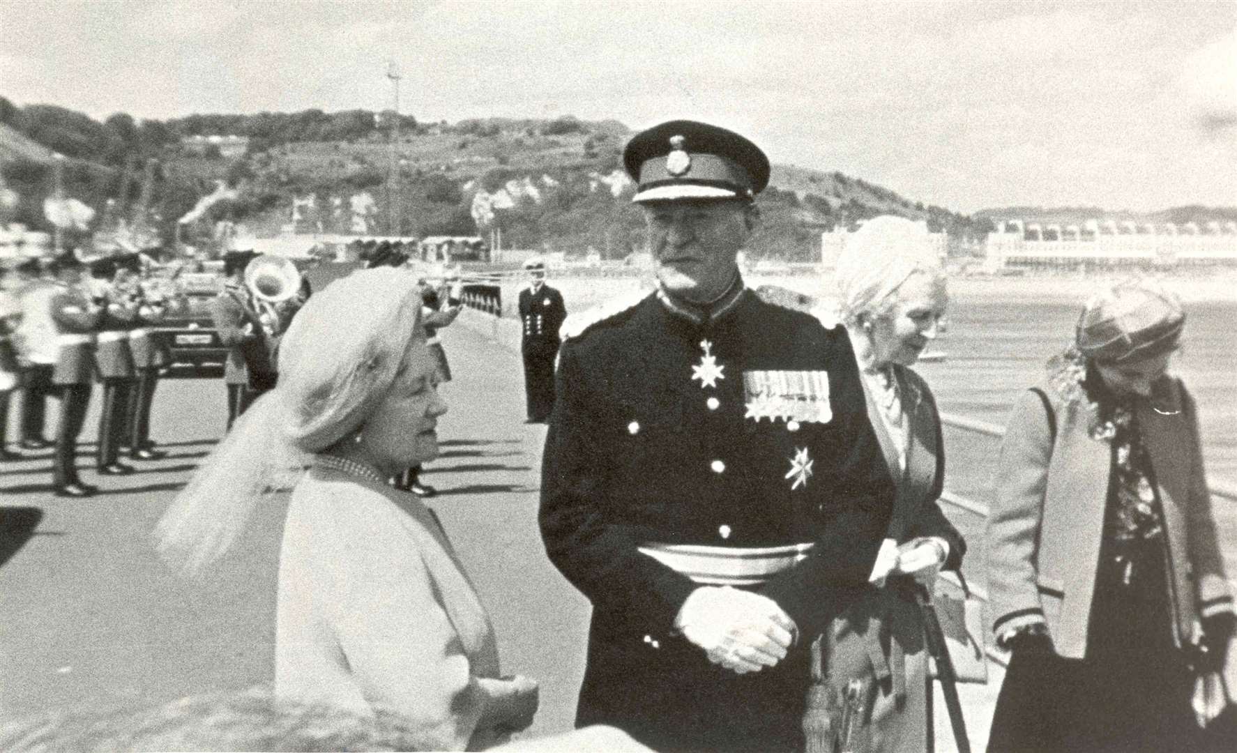 The Queen Mother arrived at Dover from Greenwich aboard the Royal Yatch Britannia for her installation as Lord Warden of the Cinque Ports in July 1979