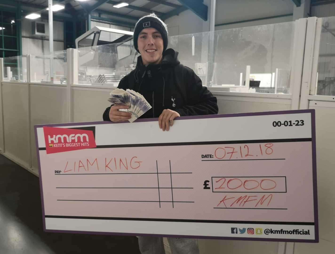 Liam King with the cash