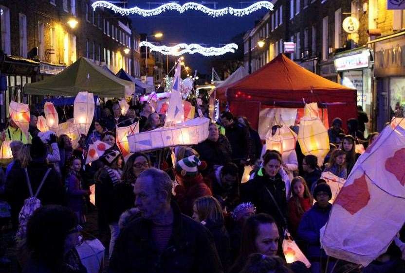 Hundreds joined the Sheerness Lantern Parade and Christmas lights last year