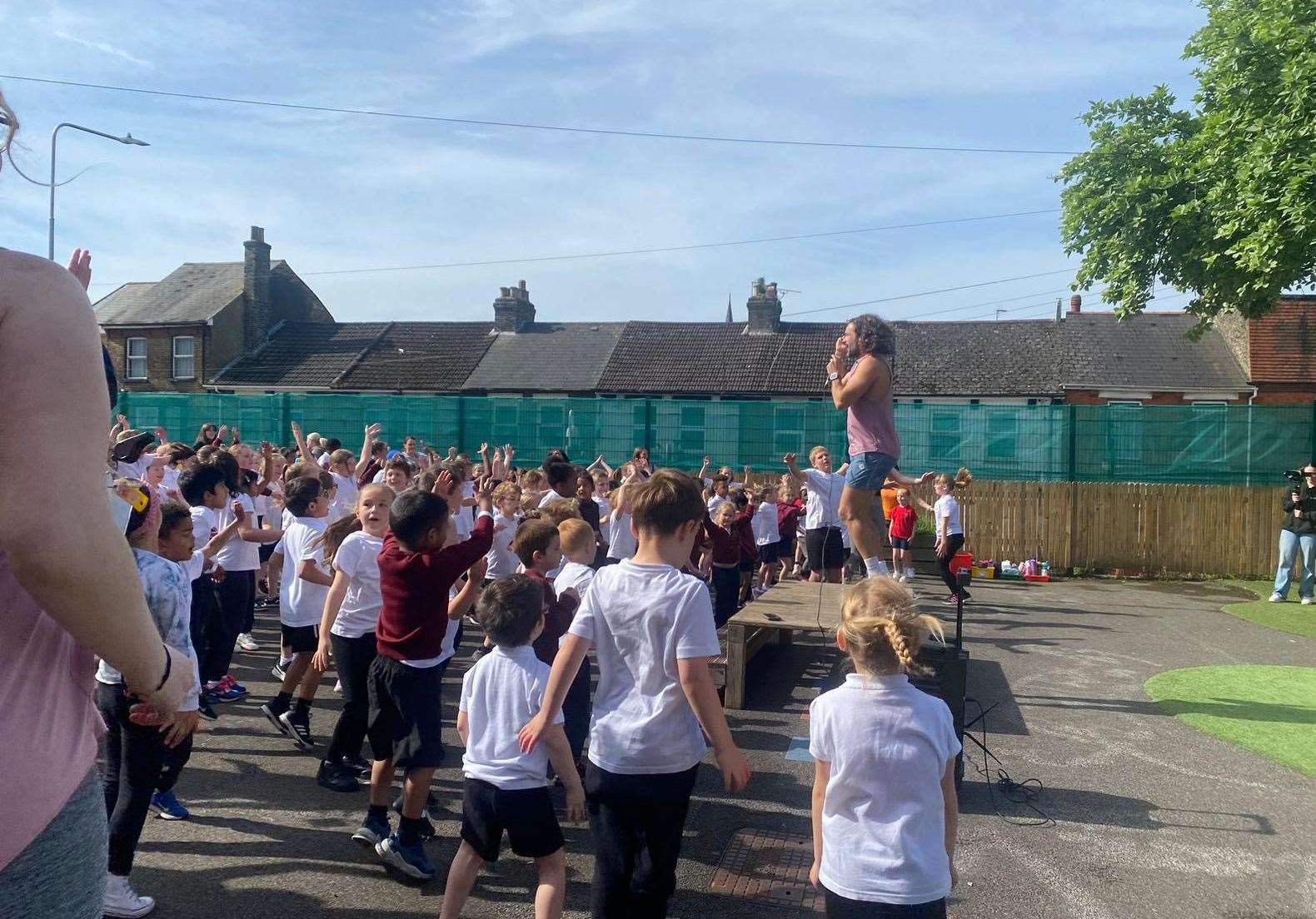 Joe Wicks did a whole school workout with pupils