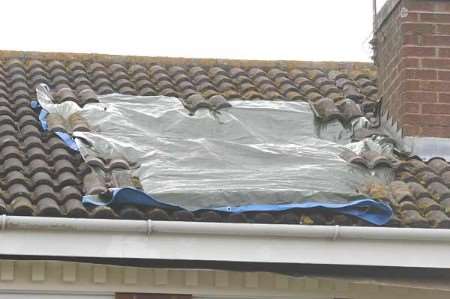The roof of the property was extensively damaged. Pictures: MATTHEW READING