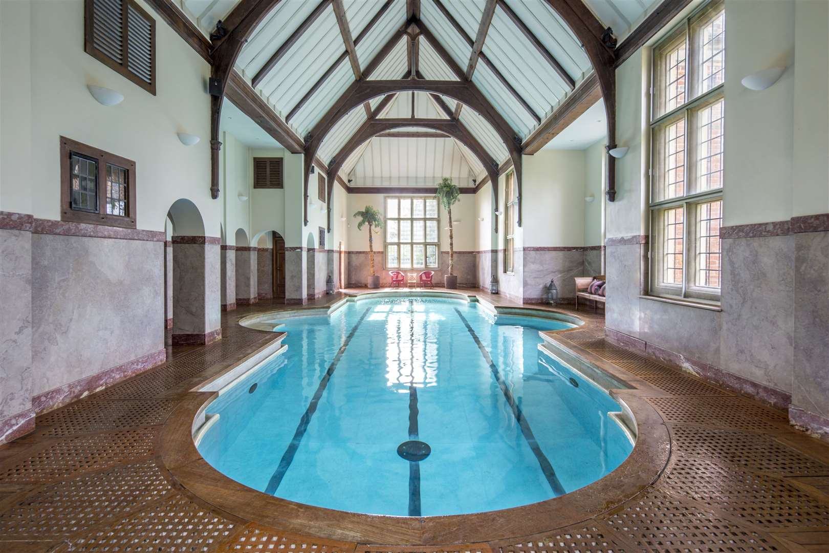 The house features a beautiful 1920s marble swimming pool. Picture: Knight Frank