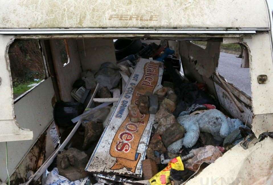 Builder's waste was found dumped inside. Picture: UKNIP