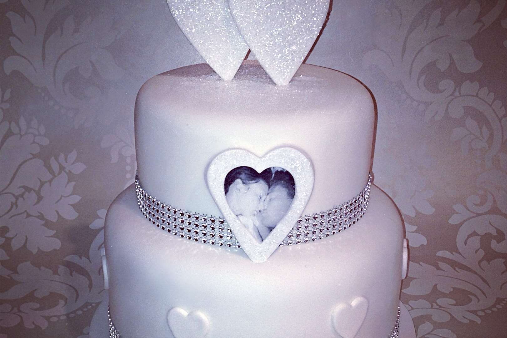 Mark and Michelle Wright's engagement cake