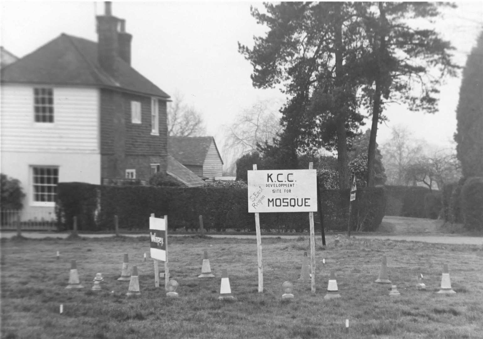 Notices of plans to build a mosque on a village green had villagers fooled in Sandhurst, on April Fool's Day 1983