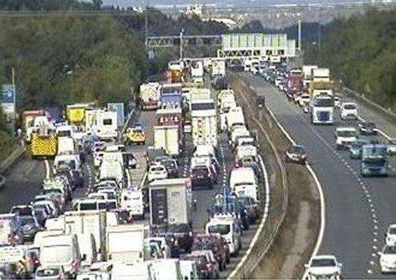 Long tailbacks following the crash. Pic: Highways England (3574226)