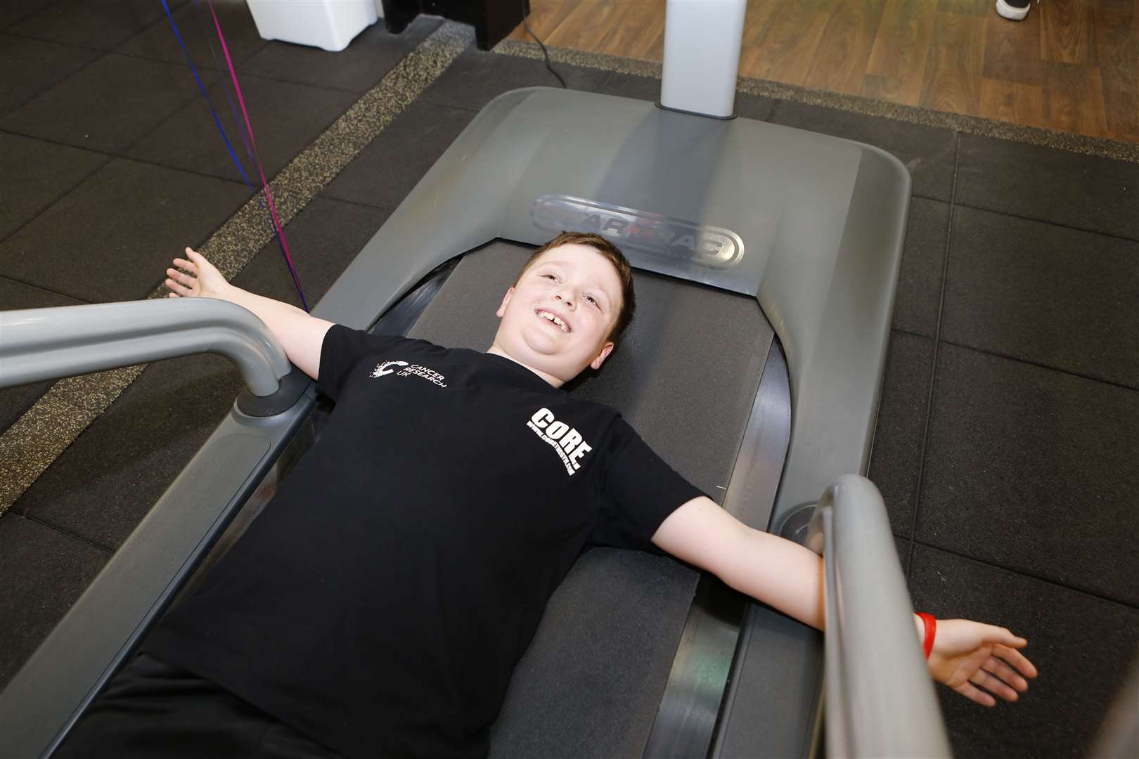 Christopher Ponte, nine, completed the final kilometres at Core Gym in Maidstone. Picture: Andy Jones 8160992