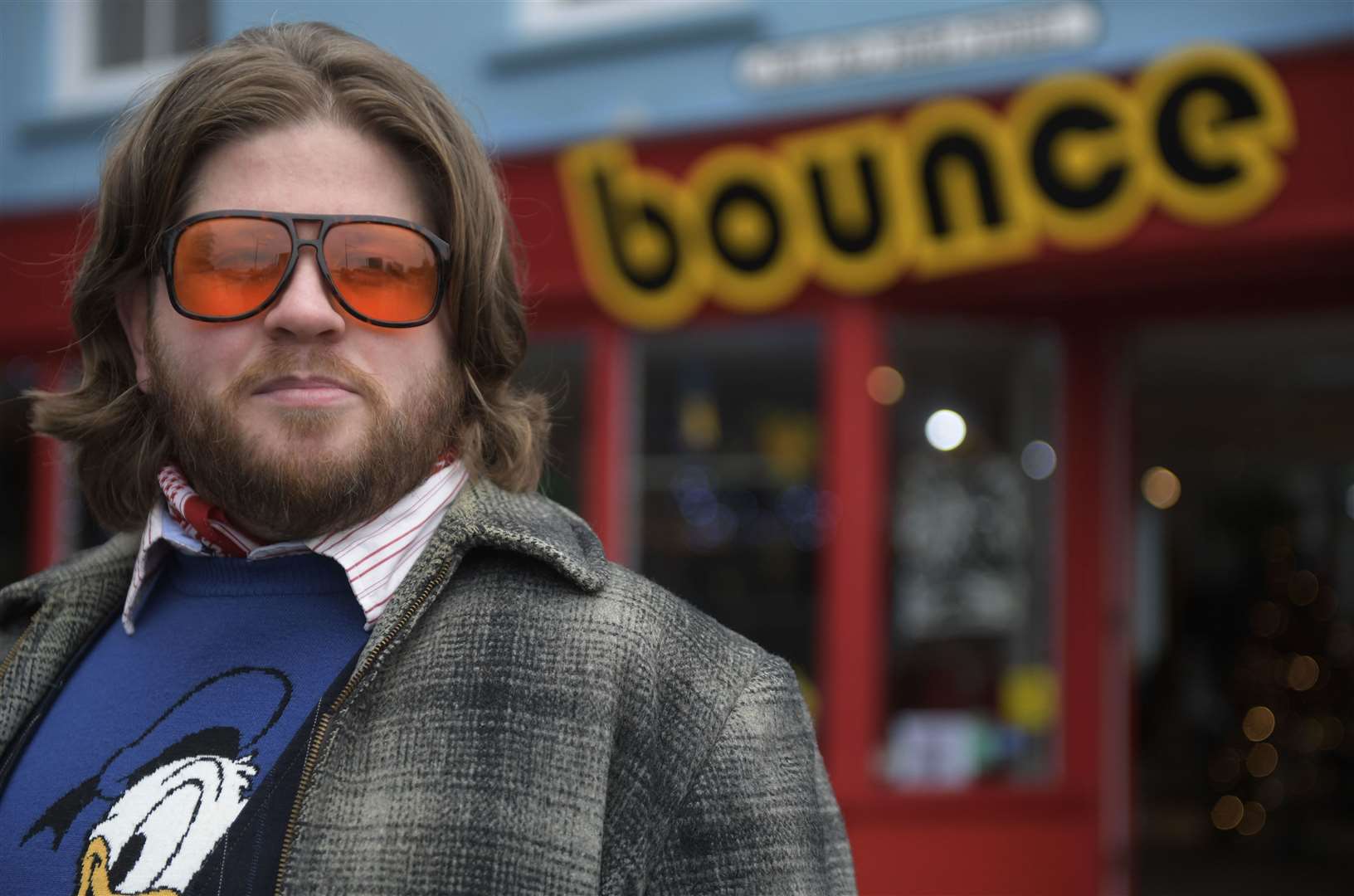 Rhys Griffiths gets a retro makeover at Bounce Vintage in Folkestone. Picture: Barry Goodwin