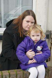 Bethany Puplett and her mum Amanda after Bethany's pumpkins were stolen in Seaview Road, Gillingham